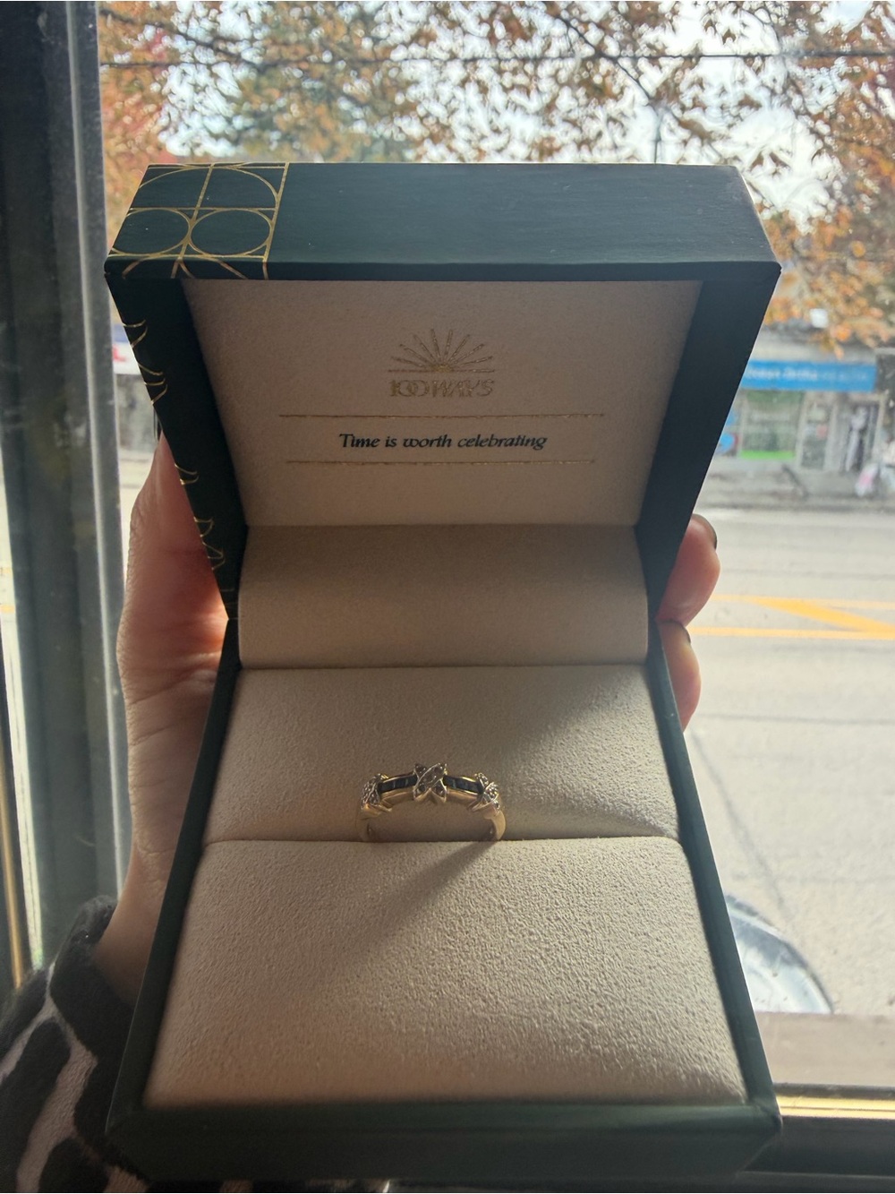 100 ways 9K ring sapphire & diamond channel set πππ€ - Picture 3 of 8